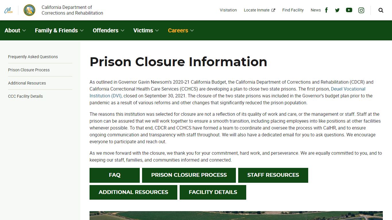 Prison Closure Information - Prison Closures